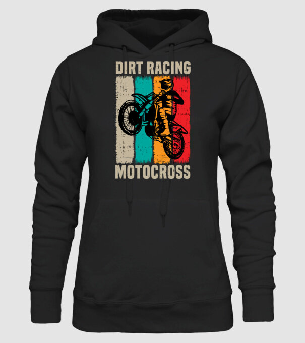 Motoros minta fekete pólón