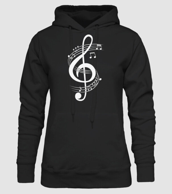 Violin kulcs minta fekete pólón
