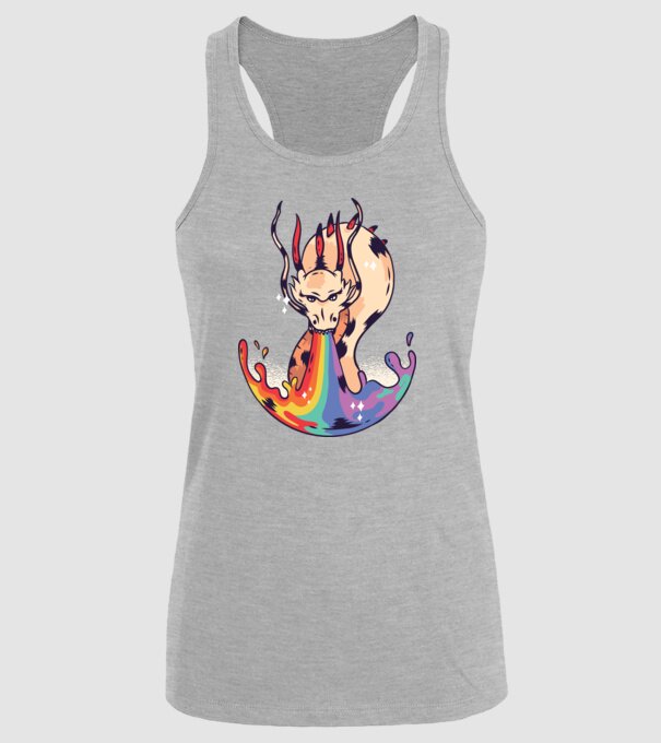 Dragon Rainbow minta szürke pólón