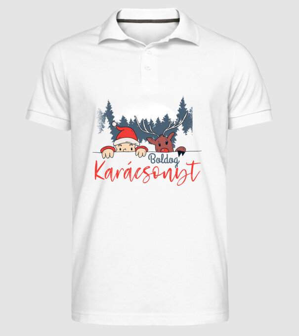 Boldog Karácsonyt minta fehér pólón
