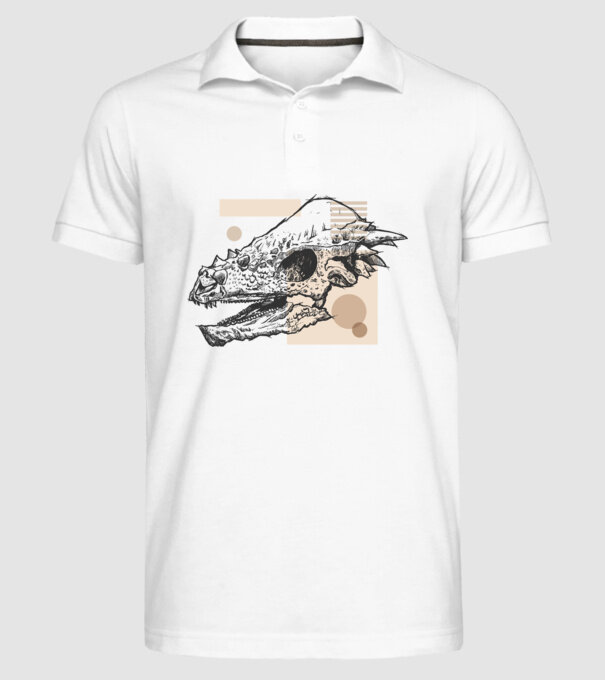 Dinoszaurusz koponya minta fehér pólón