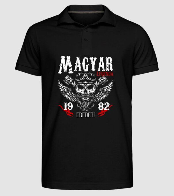 Magyar legenda 1982 minta fekete pólón