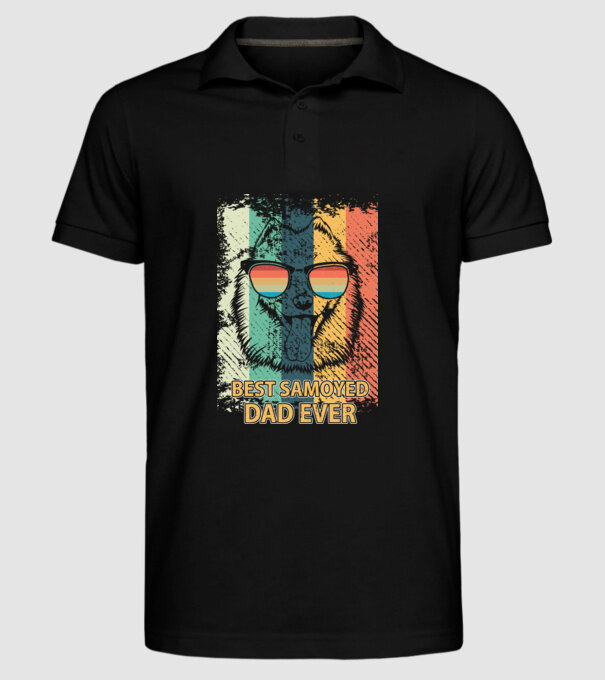 Best Samoyed Dad ever minta fekete pólón