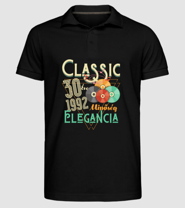 Classic 30 éve minta fekete pólón