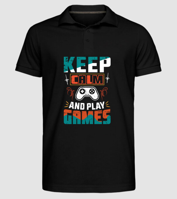 Keep Calm minta fekete pólón