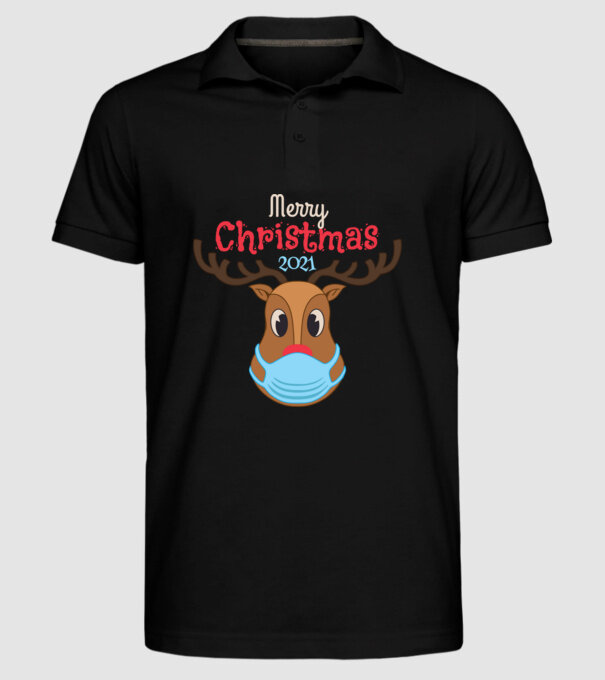 Merry Christmas 2021 minta fekete pólón