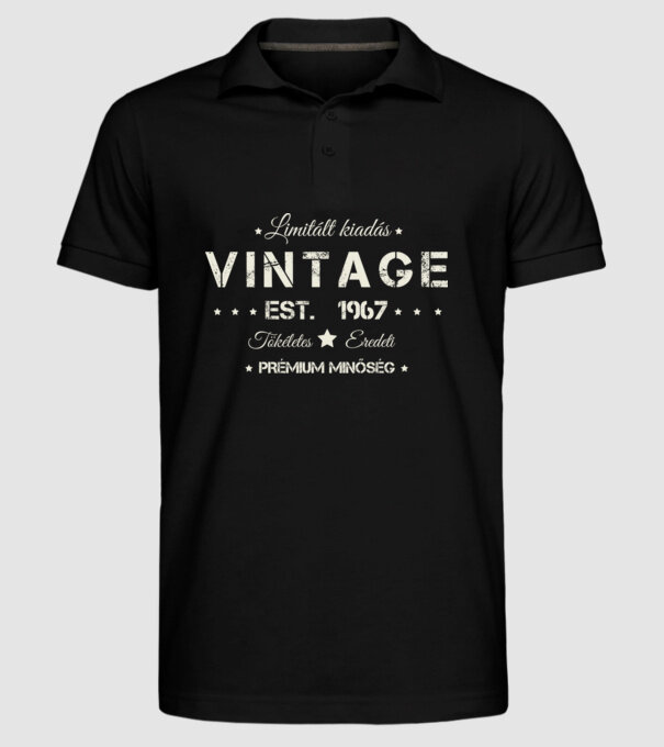 Vintage 1967 minta fekete pólón