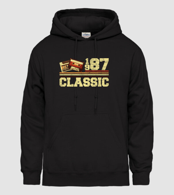 Classic 1987 minta fekete pólón