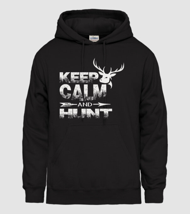 Keep Calm and hunt minta fekete pólón