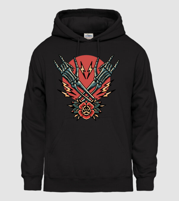 Metal minta fekete pólón