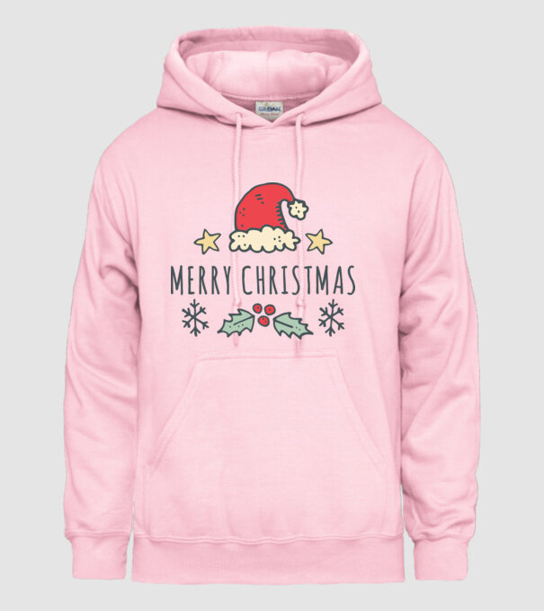 Merry Christmas 3 minta világos rózsaszín pólón