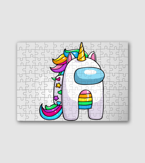 Among Us Unicorn minta fehér pólón