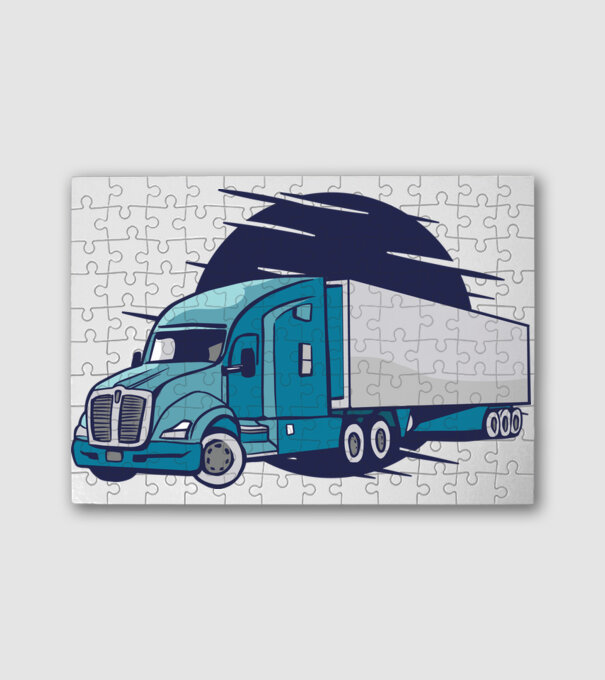 Truck minta fehér pólón
