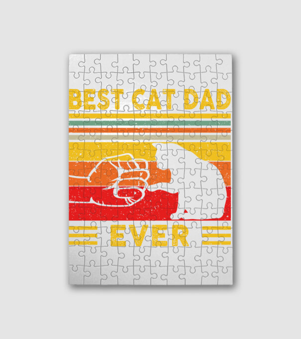 Best cat dad ever minta fehér pólón