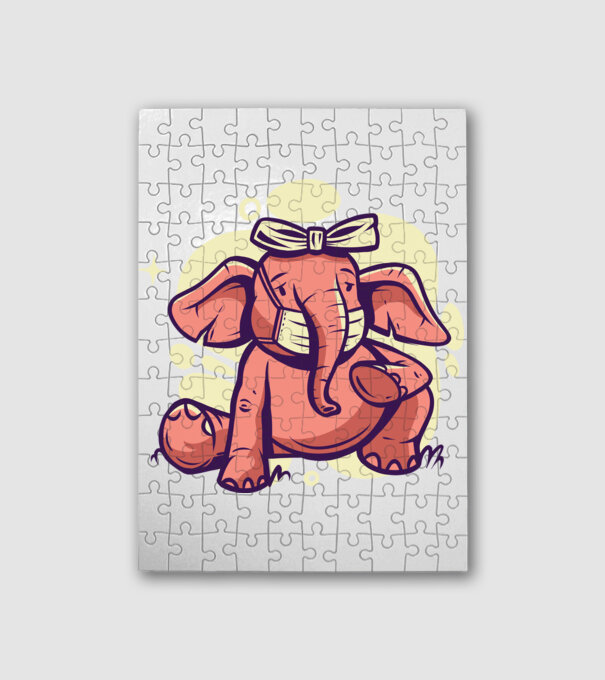 Elephant facemask minta fehér pólón