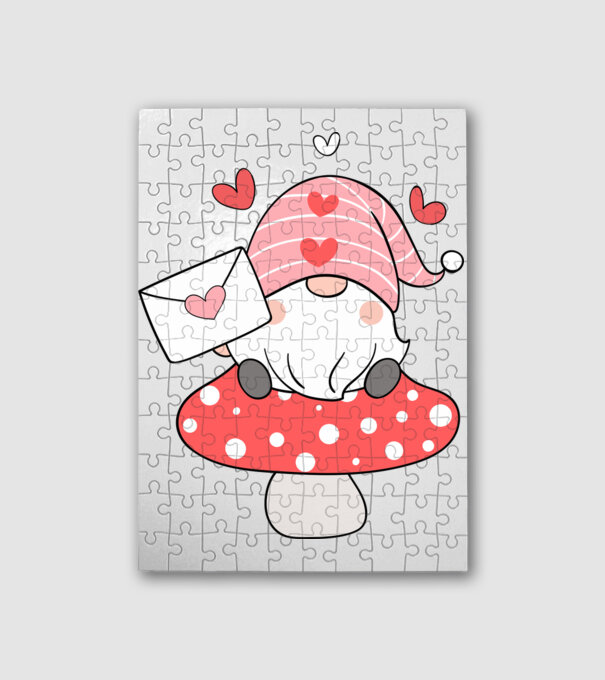 Gnomes Valentine minta fehér pólón
