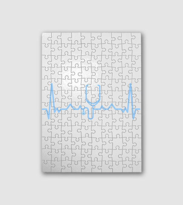 Heartbeat with stethoscope (színezhető) minta fehér pólón