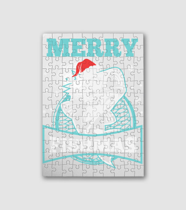Merry fishmas minta fehér pólón