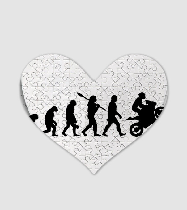 EVOLUTION OF BIKER minta fehér pólón