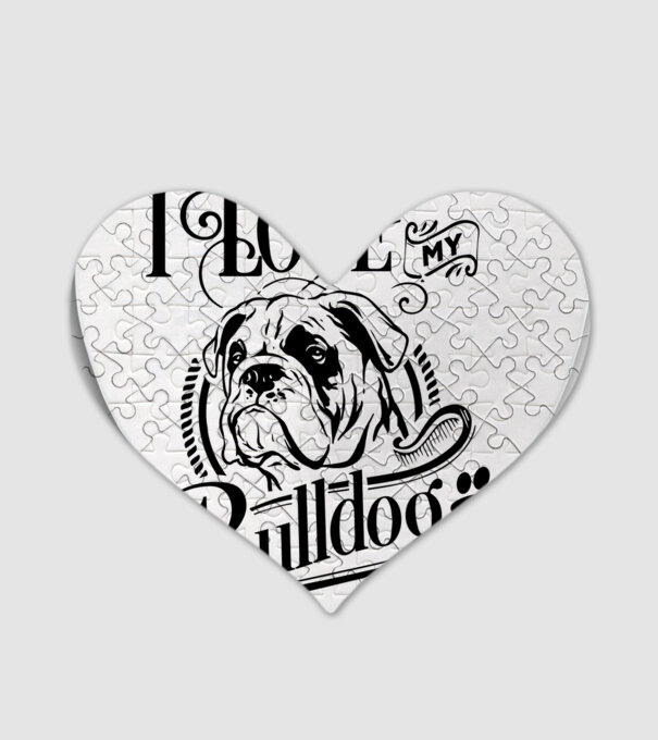 I love my Bulldog minta fehér pólón