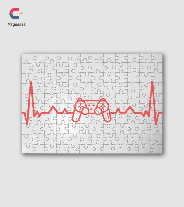 Heartbeat with gamepad minta fehér pólón