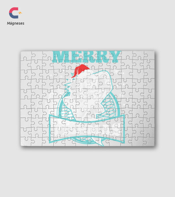 Merry fishmas minta fehér pólón