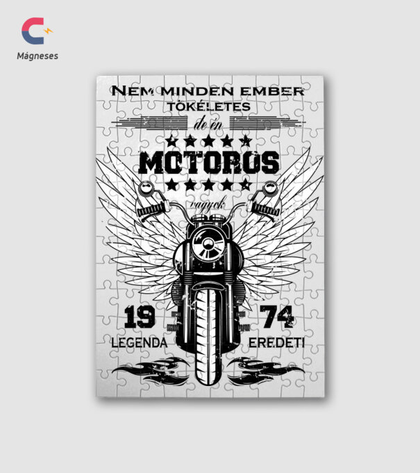 Nem minden ember tökéletes de én motoros vagyok 1974  minta fehér pólón