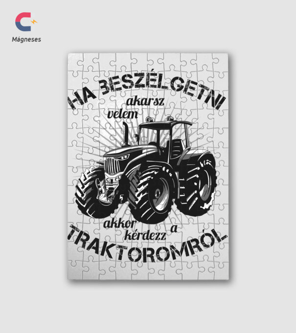 Traktoros minta fehér pólón