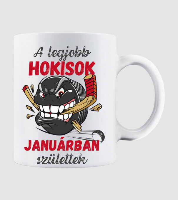 A legjobb hokisok januárban születtek minta fehér pólón