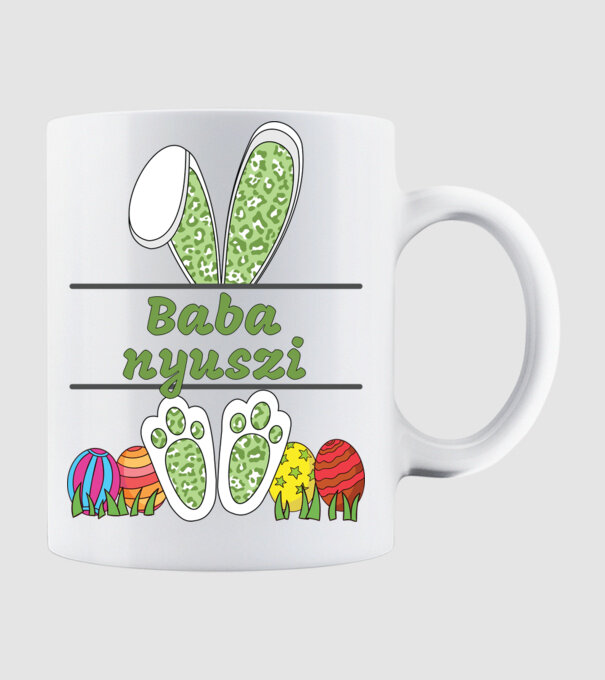Baba nyuszi minta fehér pólón