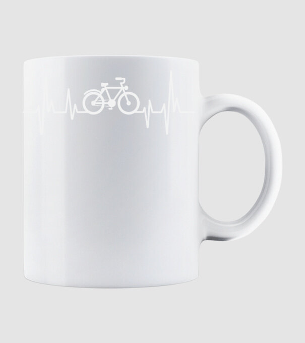 Cycling Heartbeat minta fehér pólón