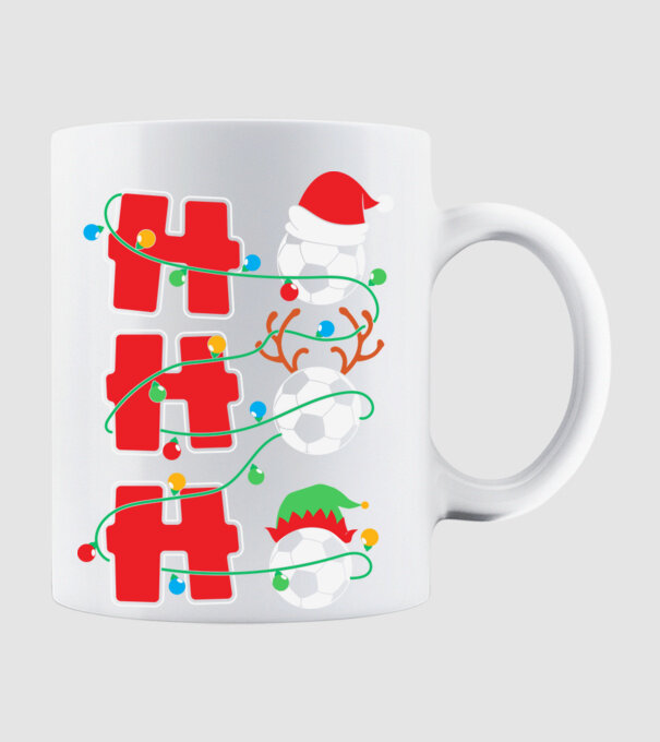 Ho ho ho focilabda minta fehér pólón