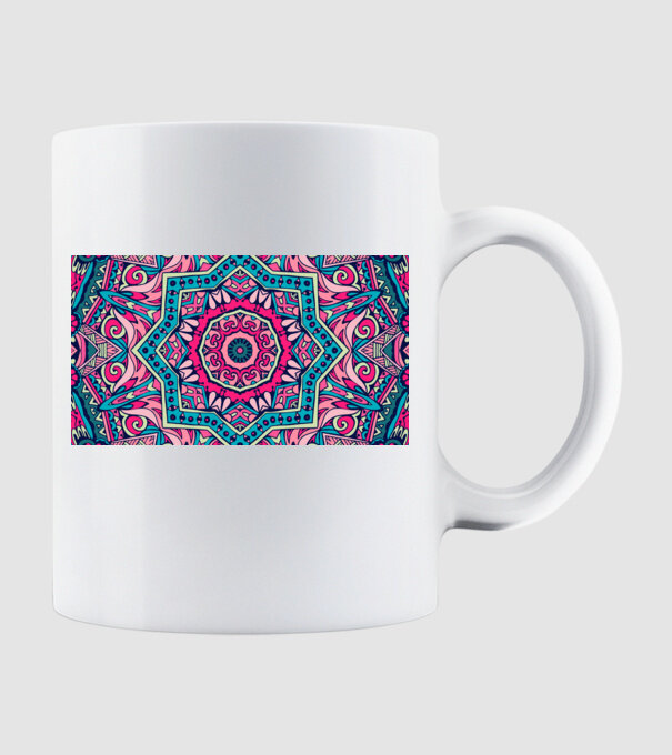 Mandala szájmaszk minta minta fehér pólón