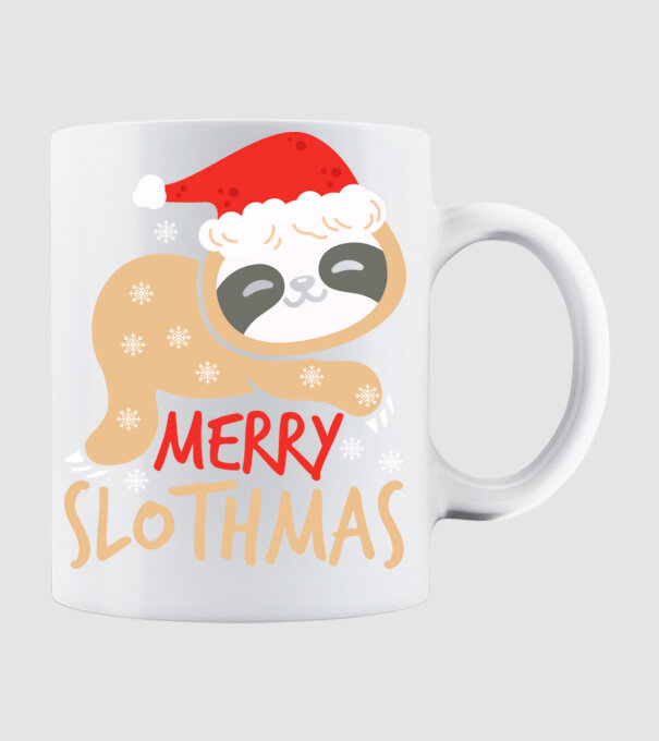 Merry slothmas minta fehér pólón