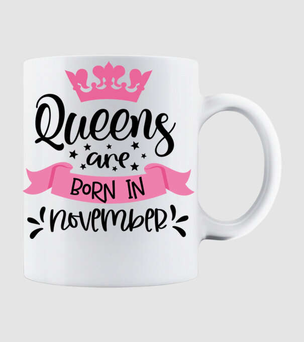 Queens are born in november minta fehér pólón