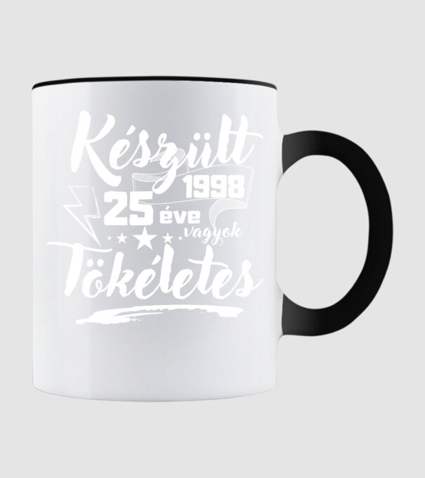 25 éve tökéletes minta fekete pólón