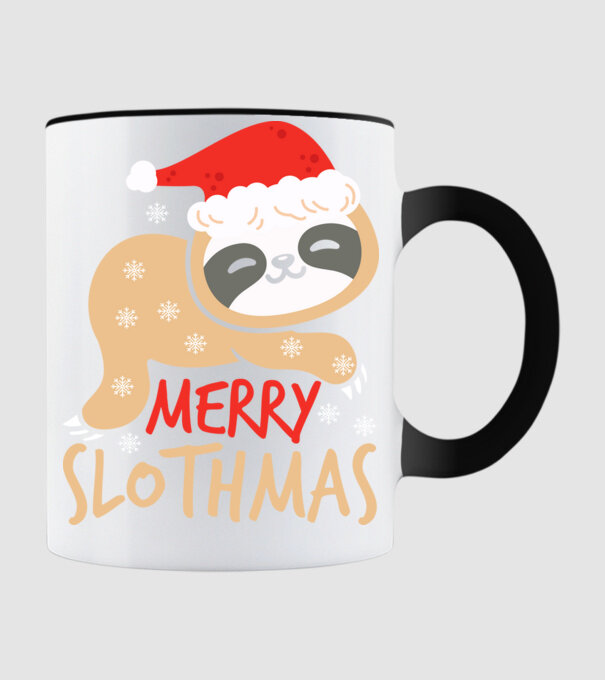 Merry slothmas minta fekete pólón