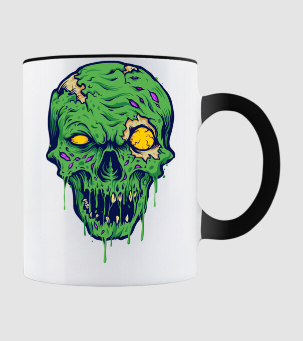 Zombi koponya minta fekete pólón