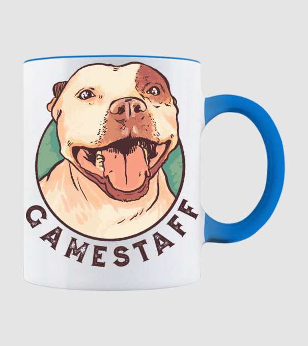 STAFFORDSHIRE DOG minta világoskék pólón