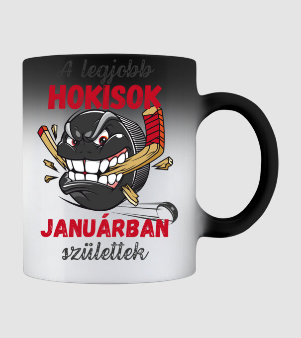 A legjobb hokisok januárban születtek minta fekete pólón