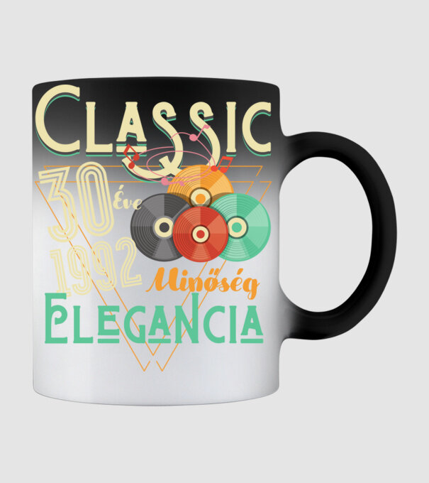 Classic 30 éve minta fekete pólón