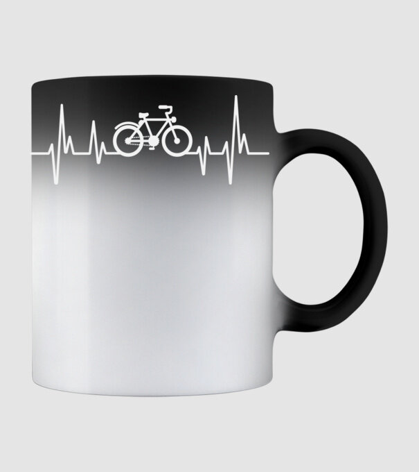 Cycling Heartbeat minta fekete pólón