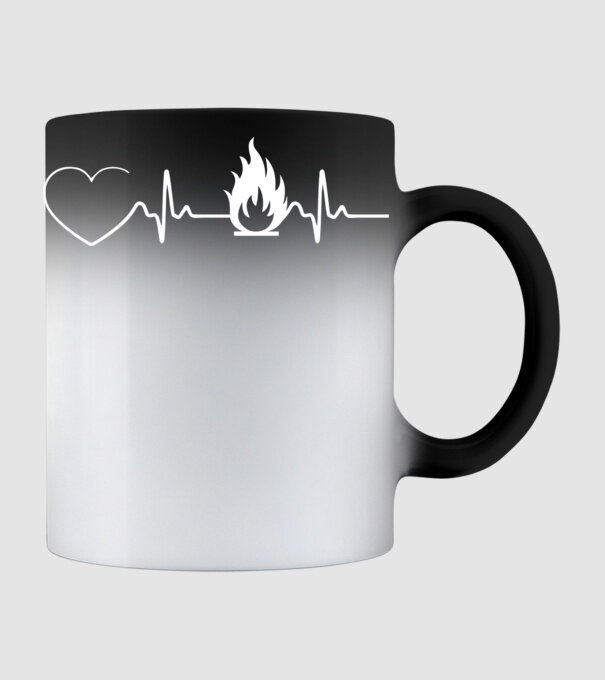 FIREFIGHTER HEART RATE minta fekete pólón