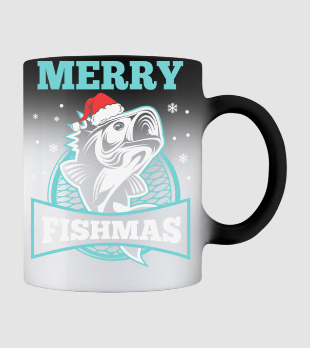 Merry fishmas minta fekete pólón
