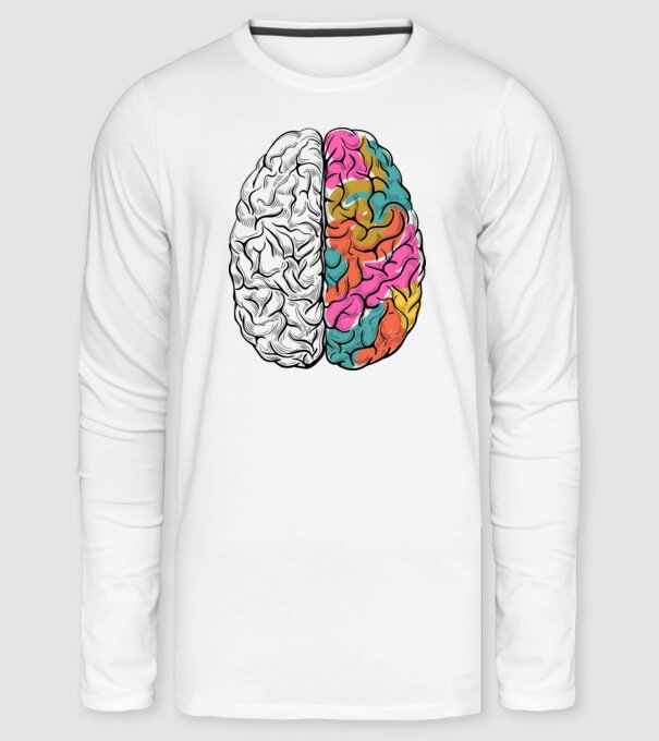 Brain minta fehér pólón