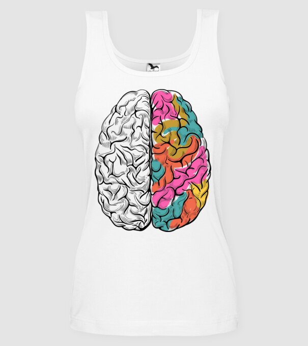 Brain minta fehér pólón