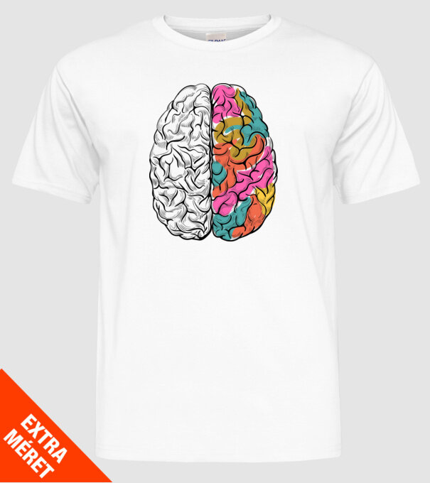 Brain minta fehér pólón