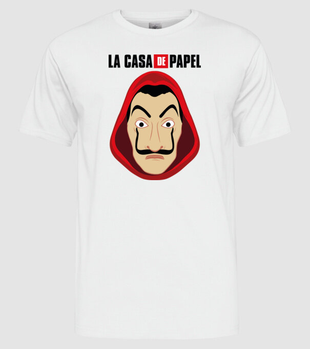 la-casa-de-papel-logo_vectorized2 minta fehér pólón