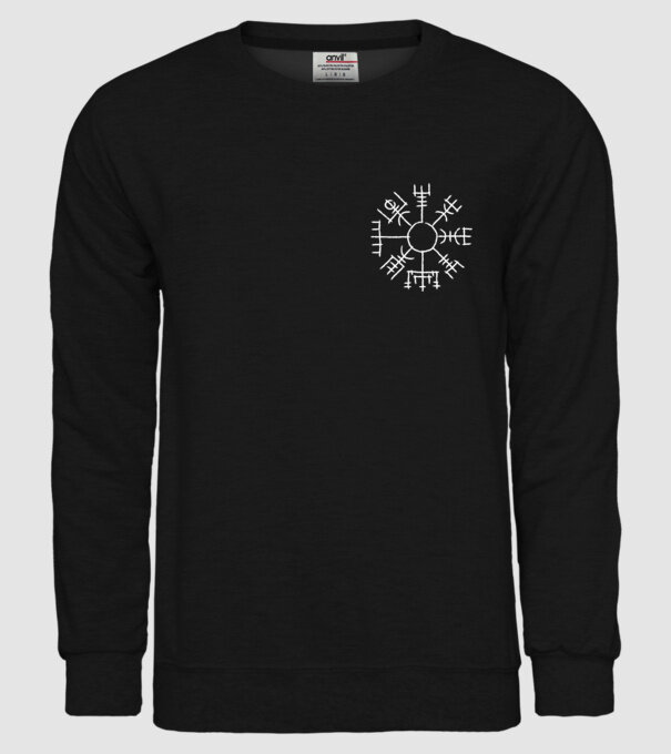 Vegvisir - fehér minta fekete pólón