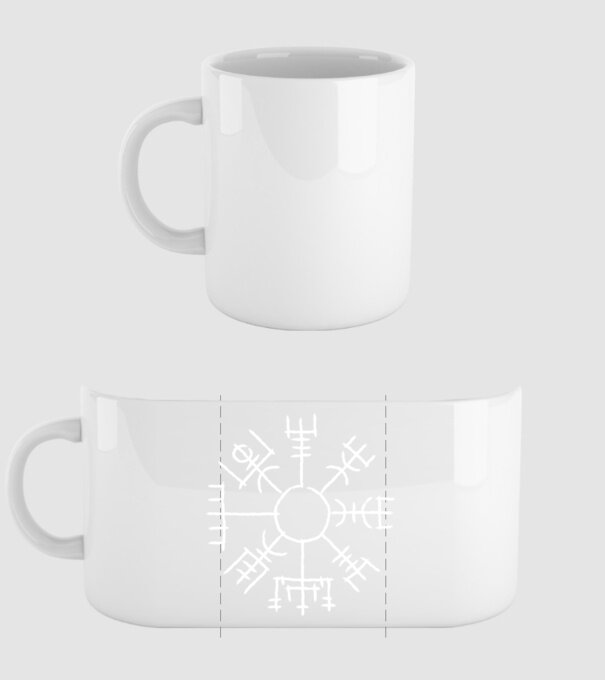 Vegvisir - fehér minta fehér pólón